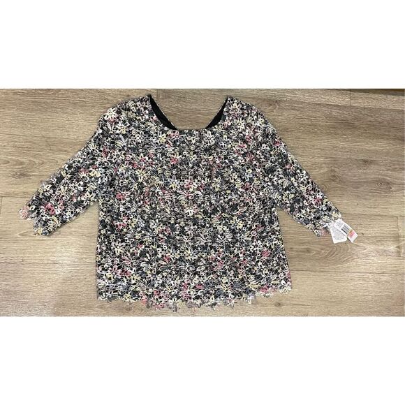 Alex Evenings Women’s Dressy Top 3X New Multicolor Floral - Picture 1 of 5